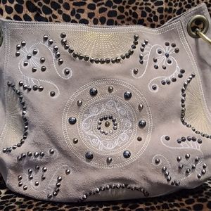 Tan Studed Suede Bag